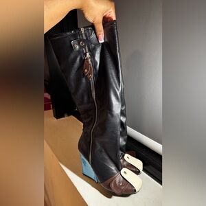 Ego official Black and Brown Knee-High Boots